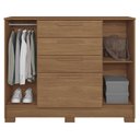 Ver imagem 5 de Guarda Roupa Casal 8 Portas 4 Gavetas Master New com Espelho e Cômoda Pinhais Jatobá Acetinado