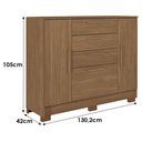 Ver imagem 4 de Guarda Roupa Casal 8 Portas 4 Gavetas Master New com Espelho e Cômoda Pinhais Jatobá Acetinado