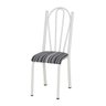 Cadeira Tubular Branca 021 Assento Preto Listrado - 1