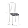 Cadeira Tubular Branca 021 Assento Preto Listrado - 2