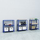 Ver imagem 3 de Estante Aço 3 Prateleiras Livros Cozinha Quarto Eaf007 Azul