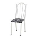 Ver imagem 2 de Kit 2 Cadeiras Tubular Branca 021 Assento Preto Listrado