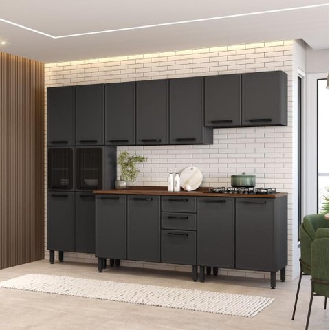 Cozinha Completa Aço C/ Tampo 16ptas 2gav Estilo Bertolini
