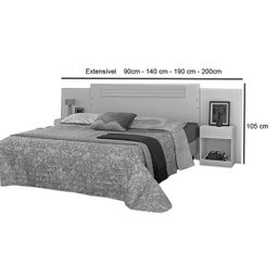 Cabeceira Box Extensivel Ravena Plus 100% MDF Castanho Touch Gabrielli - 3