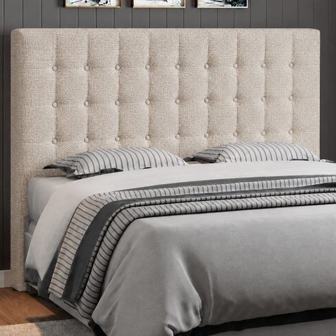 Cabeceira para Cama Box King 195cm Libia Linho Bege- Sallar Home