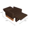 Poltrona Cama Retrátil e Reclinável Multifuncional, Modelo Rica, Tecido Suede Veludo Marrom, - 4