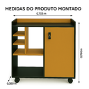 Ver imagem 7 de Aparador Buffet Multiuso com Adega e Rodízios para Sala Austrália - Jm3 Móveis:preto/nature