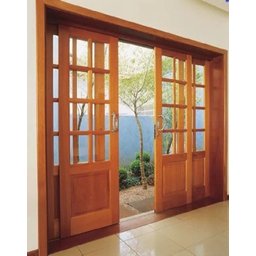 Porta Balcão de Madeira Modelo American 2,15(a)x1,60(l) C/fechadura - 1