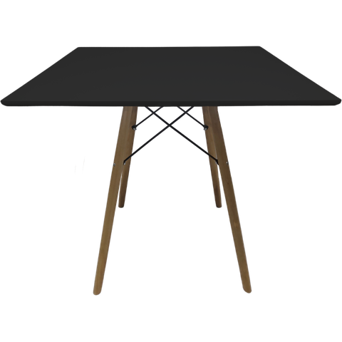 Mesa Jantar Quadrada Eiffel 90cm Preto Mdf Charles Eames