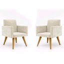 Ver imagem 1 de Kit 2 Poltronas Decor Nina Bege Pés Palito Viana Multishop
