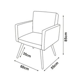 Kit 2 Poltronas Decor Nina Bege Pés Palito Viana Multishop - 2