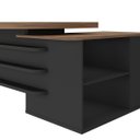 Ver imagem 7 de Mesa para Escritório Diretor Grande 2 Portas 4 Gavetas Nogal/Preto