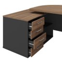 Ver imagem 6 de Mesa para Escritório Diretor Grande 2 Portas 4 Gavetas Nogal/Preto
