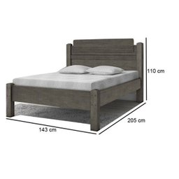 Cama Casal Paris 100% Mdf Castanho Touch Gabrielli - 2 Cama Casal Paris 100% Mdf Castanho Touch Gabrielli - 2