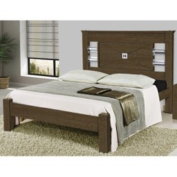 Cama Casal Amsterdam 100% MDF Castanho Touch Gabrielli - 1