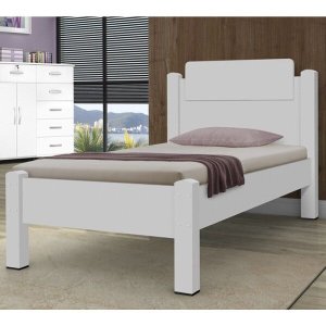 Cama Solteiro Paris 100% MDF Branco Gabrielli