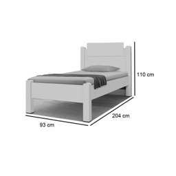 Cama Solteiro Paris 100% MDF Branco Gabrielli - 2