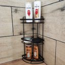 Ver imagem 2 de Porta Shampoo Triplo Multiuso Suporte Para Shampoo Preto Fosco Maragogi Schmitt