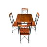 Mesa de Jantar 4 lugares Quadrada Ferro e Madeira Rustica Artesanal - 70x70 - 1