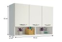 Ver imagem 3 de Armário Aéreo 3 Portas Suspenso Cozinha Parede Área Serviço ClickForte Armário Aéreo Parede MOD-03 B