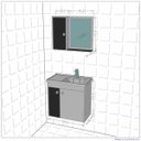Ver imagem 3 de Gabinete com Cuba e Armário Arlon Branco Preto