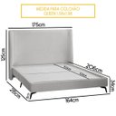 Ver imagem 4 de Kit Cabeceira e Base Cama Box Orgânica Montreal 164x215cm Queen Size Bouclê - Sofa Store:bouclê Cinz