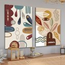Ver imagem 1 de Conjunto Quadros Decorativos Minimalistas Abstratos em Tecido Canvas