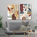 Ver imagem 3 de Conjunto Quadros Decorativos Minimalistas Abstratos em Tecido Canvas