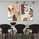 Ver imagem 4 de Conjunto Quadros Decorativos Minimalistas Abstratos em Tecido Canvas