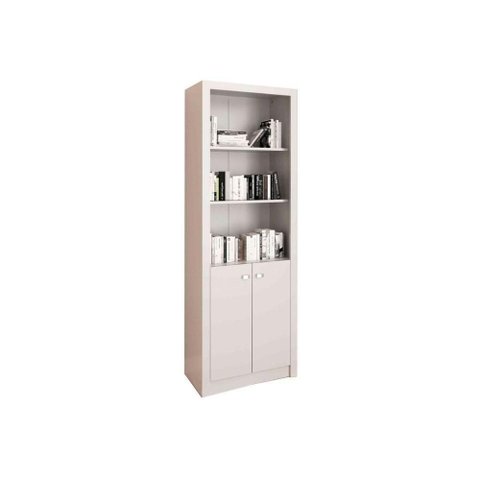 Estante Livreiro Solteiro Me4110 C- 2 Portas e 3 Prateleiras Branco - Tecno Mobili