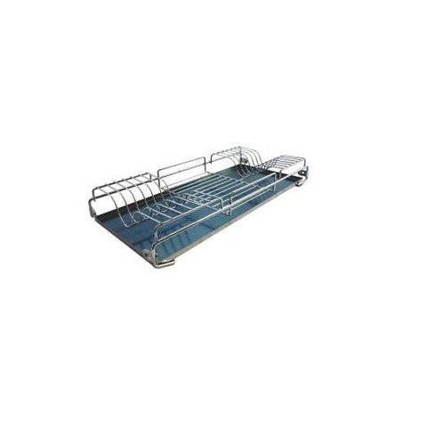 Escorredor de Pratos Fixo Cromado com Bandeja para Embutir 77 cm