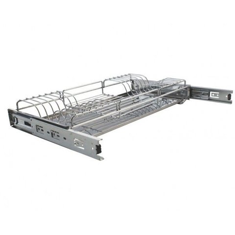 Escorredor de Pratos Deslizante Cromado com Bandeja para Embutir 57 cm