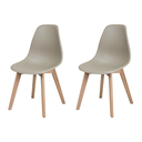 Ver imagem 1 de Kit 2 Cadeiras Eames Wood Nude em Polipropileno para Sala de Jantar e Cozinha