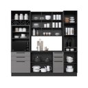 Ver imagem 2 de Cozinha Modulada Compacta 4 Peças com Rodapé 240cm 10 Portas 4 Gavetas com Tampo Mônaco Chumbo/Titânio
