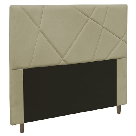 Cabeceira Cama Box Solteiro Mali 90cm Veludo Bege - Abmaza