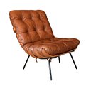 Ver imagem 1 de Poltrona Decorativa Laura 65cm Couro Caramelo - Sallar Home