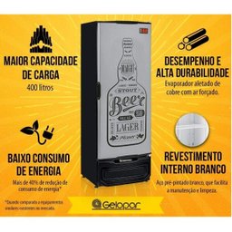 Refrigerador Vertical Cervejeira 410L Porta Cega 127V Tipo Inox Gelopar - 2