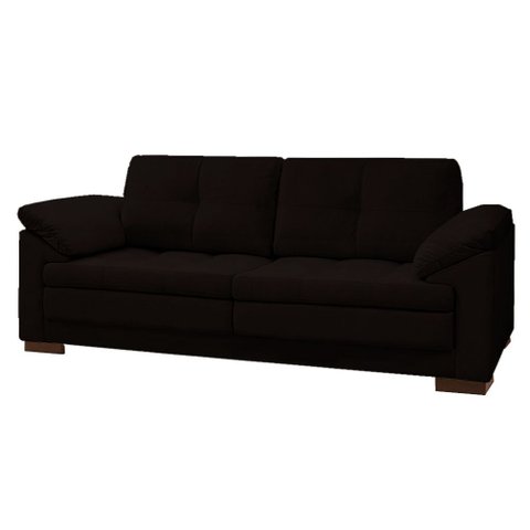 Sofá Decorativo Sala de Estar Marselha Fixo 2 Lugares 215cm Couro Marrom - Mozzelar