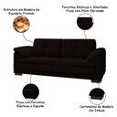 Ver imagem 3 de Sofá Decorativo Sala de Estar Marselha Fixo 2 Lugares 215cm Couro Marrom - Mozzelar