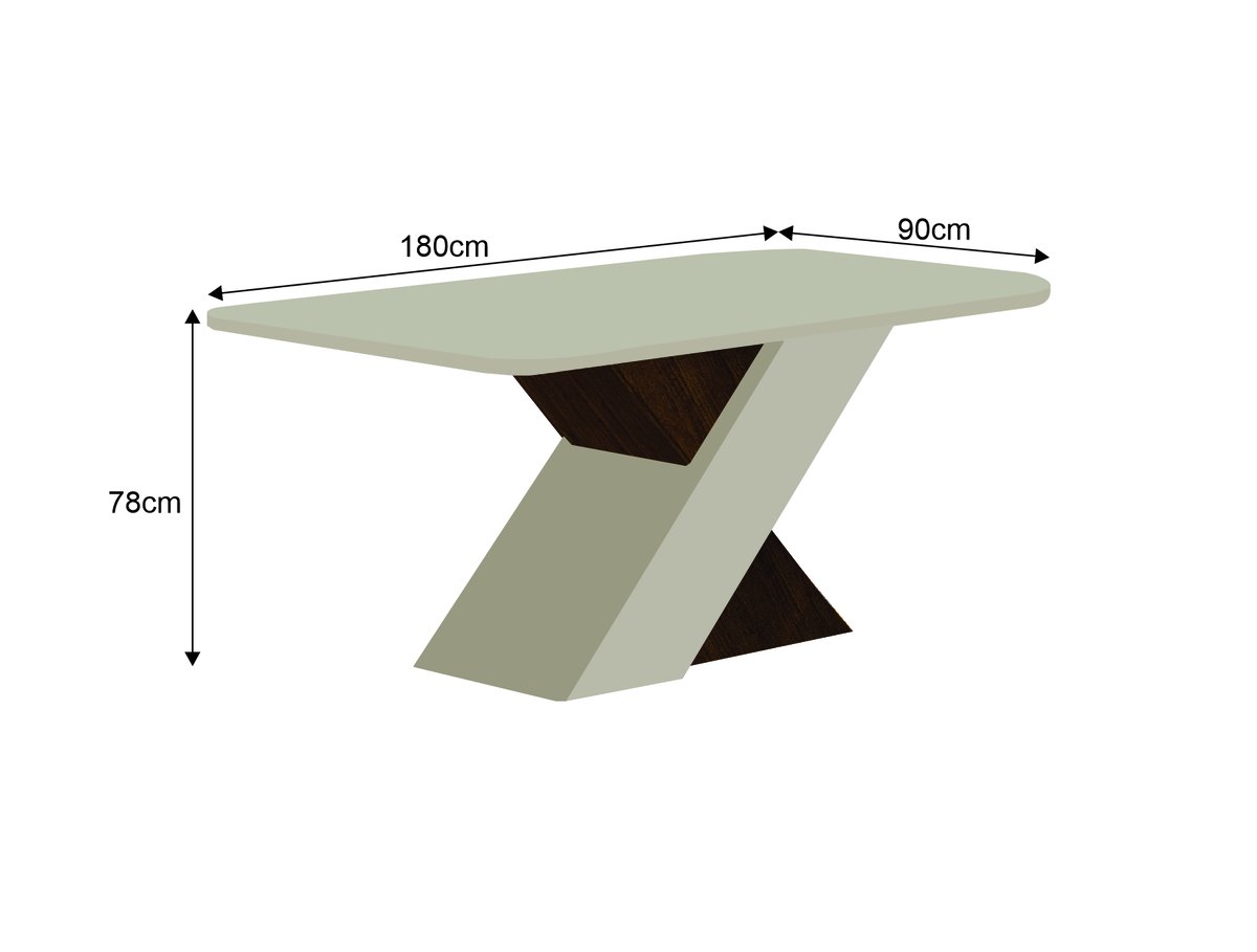 Mesa de Jantar 6 Lugares Tampo Vidro Ilhéus 1,80m Leifer Moveis Braúna ...