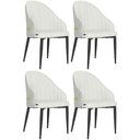 Ver imagem 1 de Kit 4 Cadeiras de Jantar Estofada Design La Martina - Branca