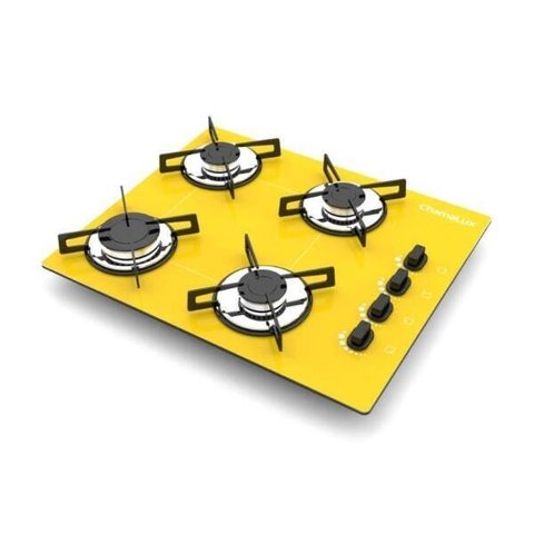 Cooktop 4 Bocas Ultra Chama Bivolt Chamalux - Amarelo