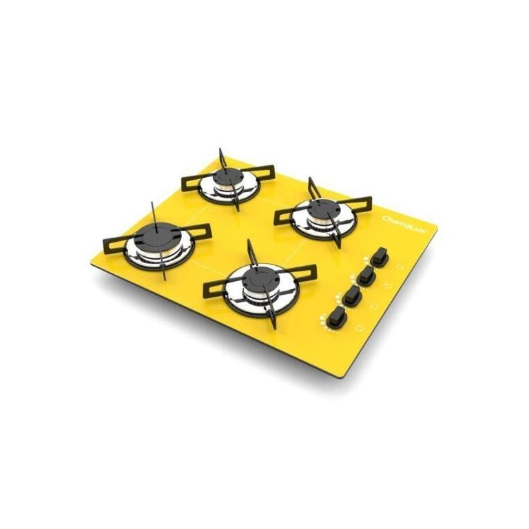 Cooktop 4 Bocas Ultra Chama Bivolt Chamalux - Amarelo