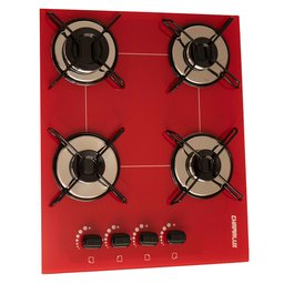 Cooktop 4 Bocas Ultra Chama Bivolt Chamalux - Vermelho - 2