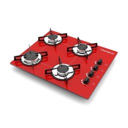 Cooktop 4 Bocas Ultra Chama Bivolt Chamalux - Vermelho - 1