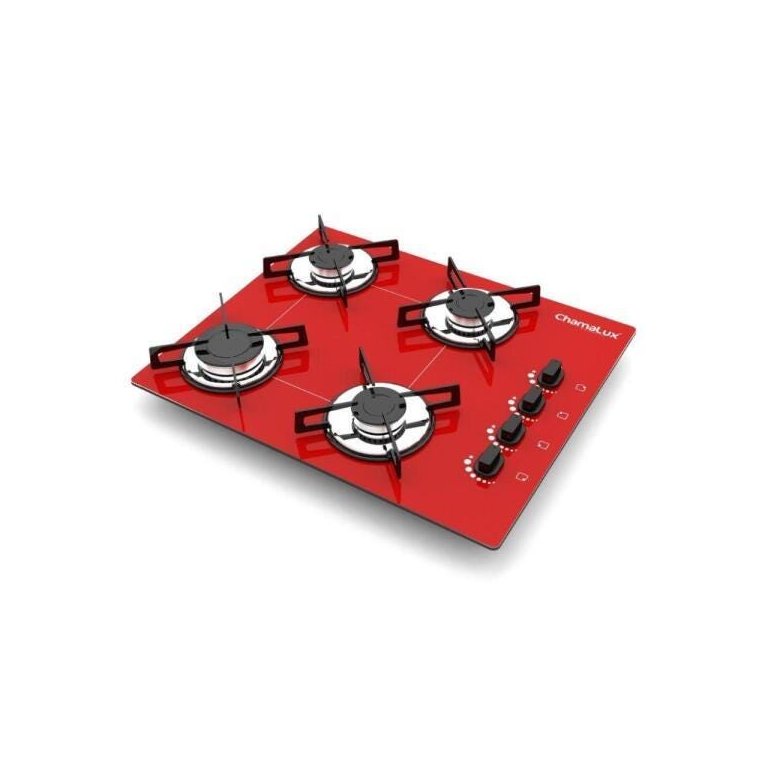 Cooktop 4 Bocas Ultra Chama Bivolt Chamalux - Vermelho