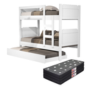 Ver imagem 1 de Beliche C/ Escada e Cama Auxiliar com 3 Colchões Kit Incluso:beliche/branco