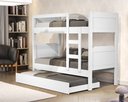 Ver imagem 4 de Beliche C/ Escada e Cama Auxiliar com 3 Colchões Kit Incluso:beliche/branco