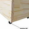 Baú Organizador de Brinquedos de Madeira Pinus com Rodinhas 360° - Toys - 2