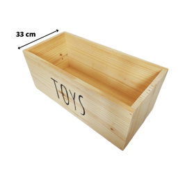 Baú Organizador de Brinquedos de Madeira Pinus com Rodinhas 360° - Toys - 5